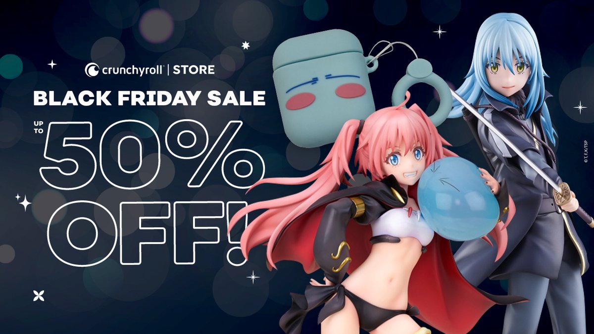 At Lord Rimuru’s command, @ShopCrunchyroll is now overflowing with magical Black Friday That Time I Got Reincarnated as a Slime power-ups and merch! 🎁 Stock up on manga, figures, home video and anything else you require to level up! 🔥 👉 GO: got.cr/slimebf-tw