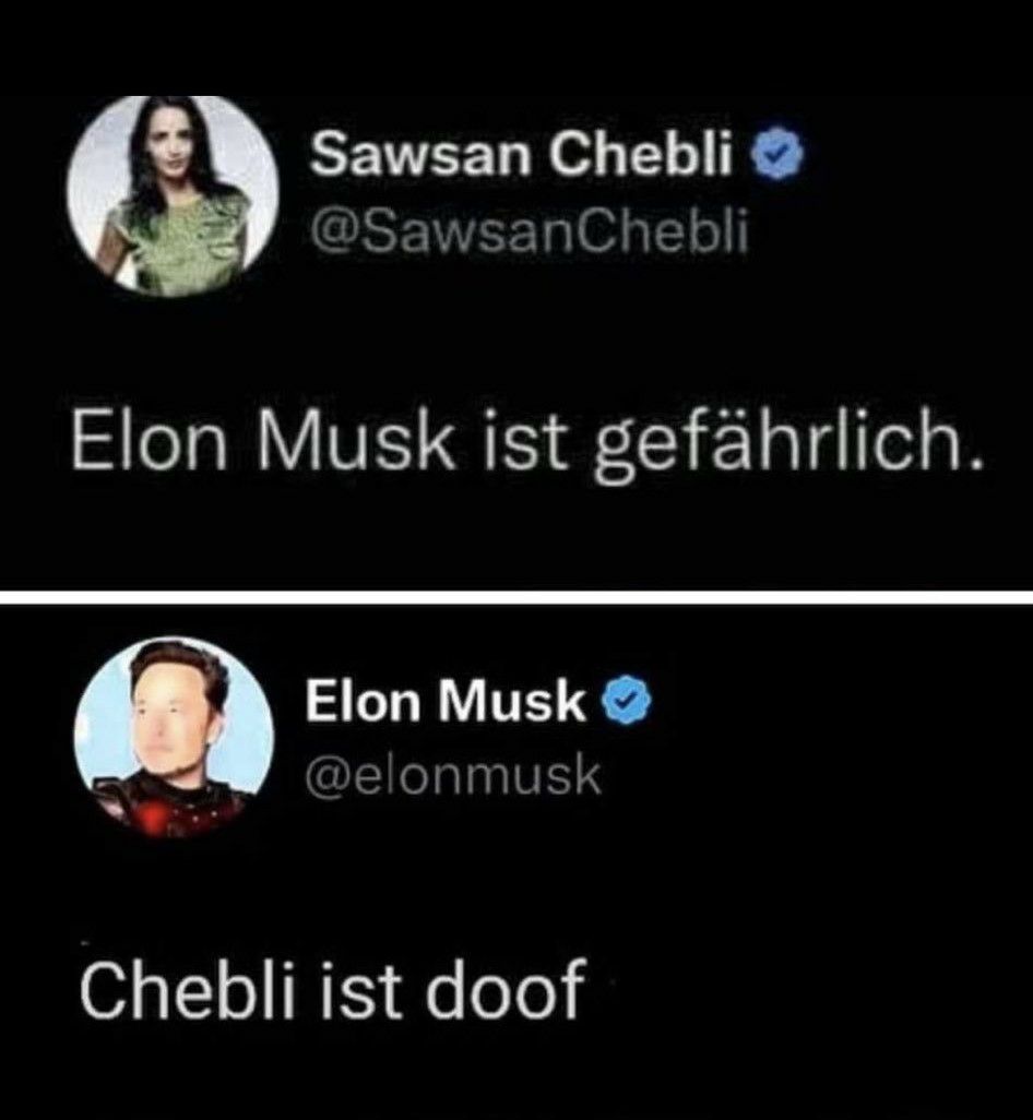 Michelelindtner's tweet photo. 😁😂🤣🤣🤣 Ich mag den Elon 😁 https://t.co/h4NKnAF9kM