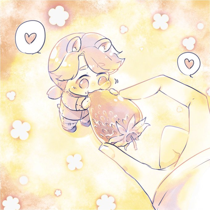 気がついたらいちごを頬張ってるハムぺ描いてた