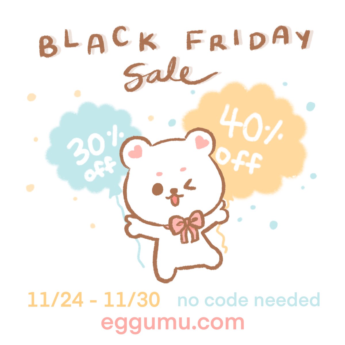 hello!! my black friday sale will be live at midnight EST tonight 💖 select items are discounted at 30-40%~ link below!