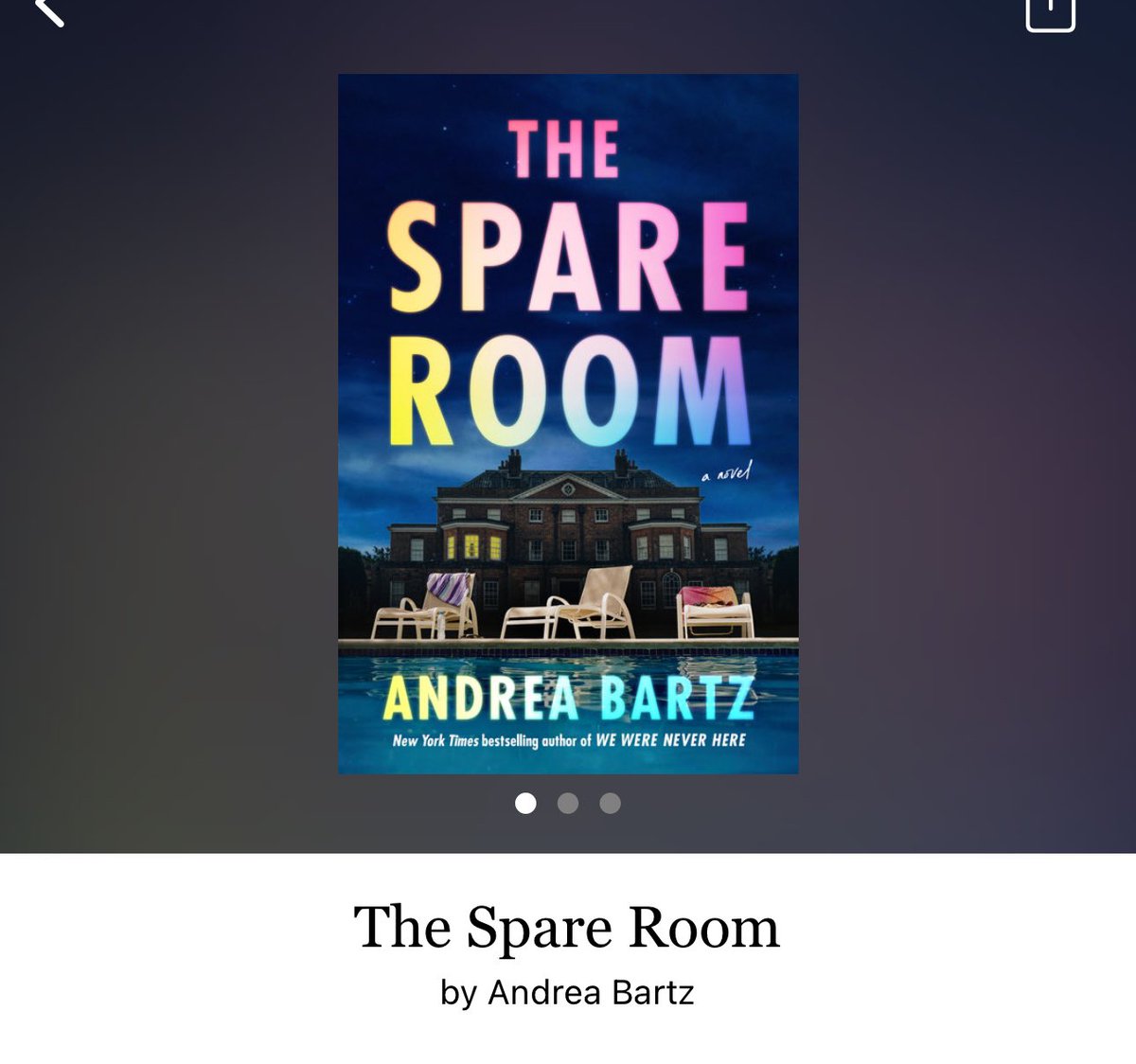 The Spare Room by Andrea Bartz 

#TheSpareRoom by #AndreaBartz #5625 #64chapters #336pages #1168of400 #11houraudiobook #Audiobook #23for6 #November2023 #clearingoffreadingshelves #whatsnext #readitquick
