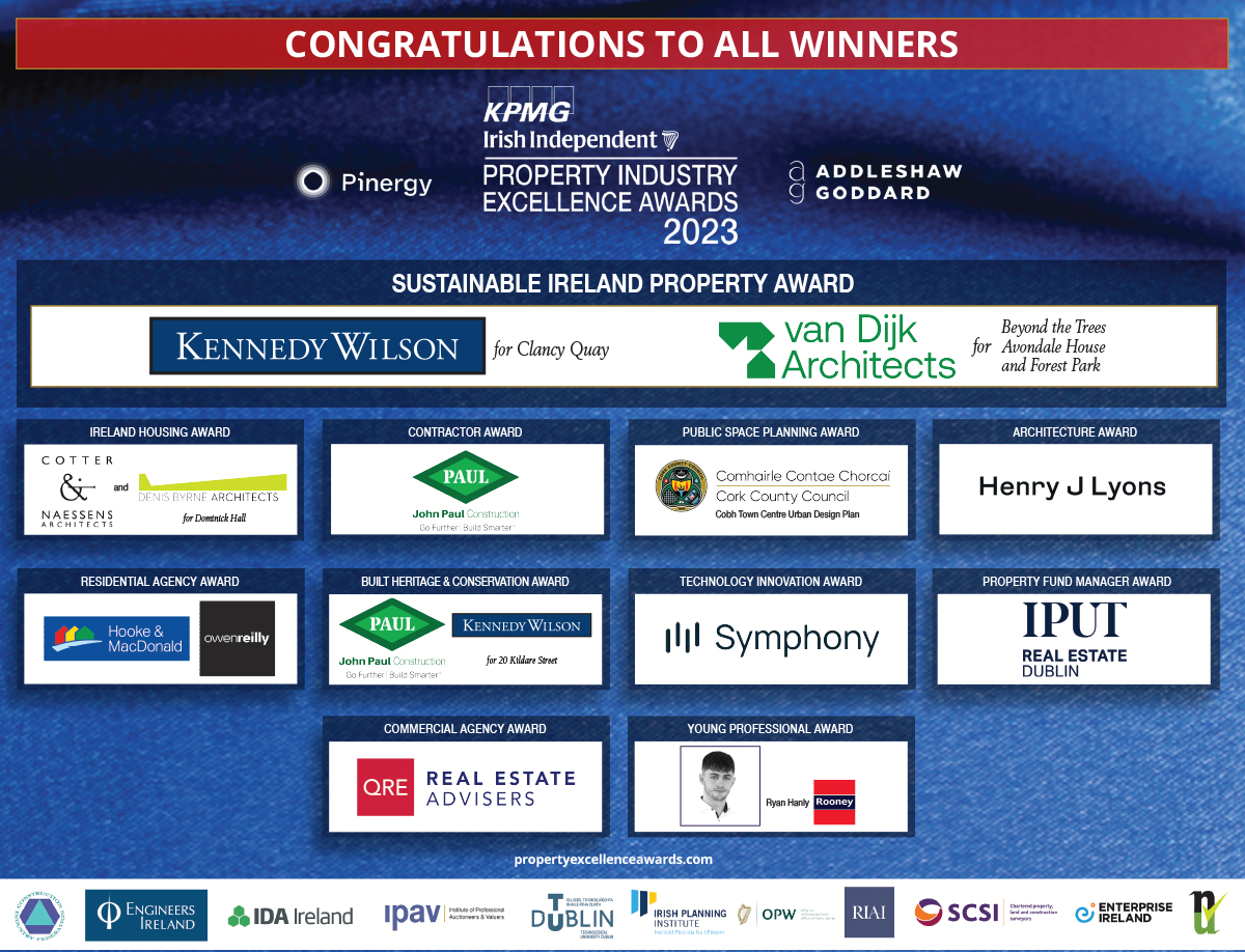 Congratulations to all the excellent finalists and the exceptional 2023 winners. #IrishPropertyAwards #property #realestate #sustainabilty 
Read more 👉 propertyexcellenceawards.com/winners-2023.p…