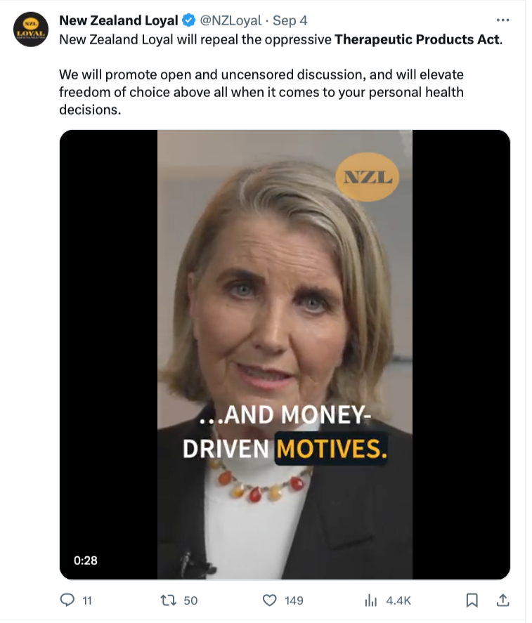 publicaddress's tweet photo. Big win for Liz Gunn and her fellow cookers today. The new government will repeal the Therapeutic Products Act 2023. It's taken 20 years to get a modern replacement for the Medicines Act over the line, and now it's just gone. https://t.co/5iLc4goAgU
