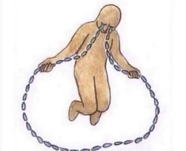 yo haciendo constantes chistes de mis traumas para superarlos con humor