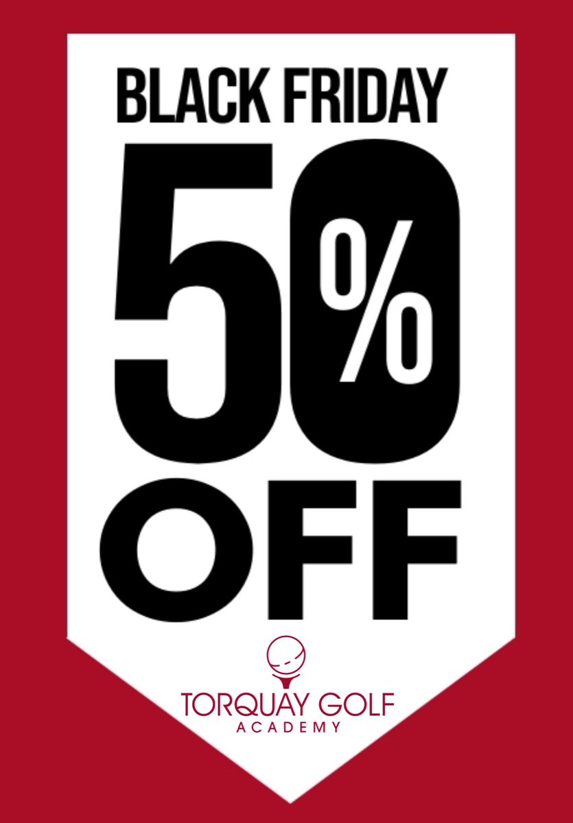 🚨⛳️BLACK FRIDAY⛳️🚨

Torquay Golf Academy is offering 50% off lessons booked for today ONLY.

Book in on the link below and use coupon code
BLACKFRIDAY50.

Coupon code can only be used once per customer. Happy golfing 🏌🏿‍♂️⛳️🔥

torquaygolfacademy.co.uk/book-now