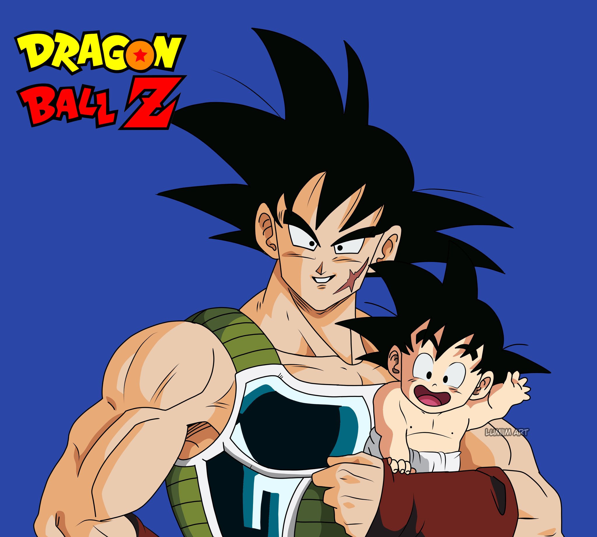Lumiim Art on X: "Dragon Ball Z Bardock and baby Goku!! ✨ I share this  redraw of this beautiful art. It's really very pretty and I wanted to have  it in better