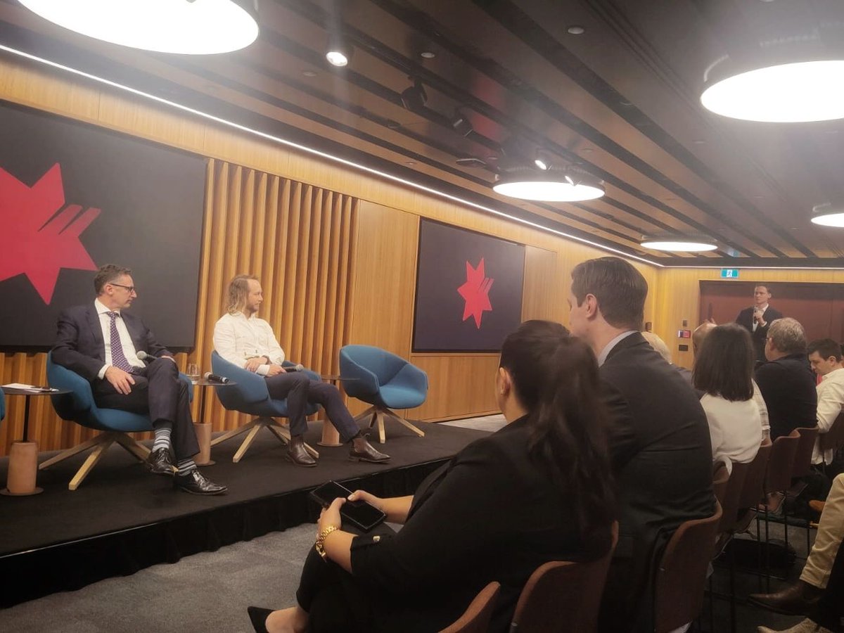 DECAustralia's tweet photo. At today's #CryptoAssembly in Sydney, @BlockchainAus Chair @MikeBacina &amp; Treasurer @Gregvalles007 led the conversation with Asst Treasurer @StephenJonesMP with our engaged members also contributing —@jonipirovich @TRMLabs @VallesAccts @Hamilton_Locke1 @PiperAlderman @HopgoodGanim https://t.co/J7zpjpbWCy