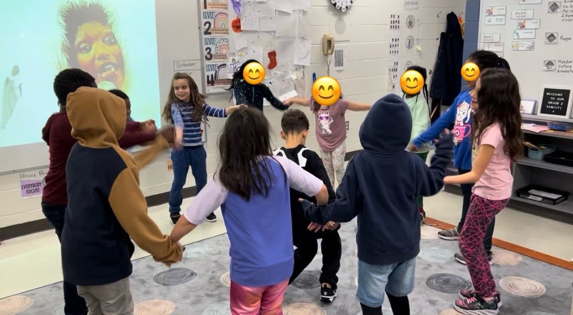 MrsCarrier23's tweet photo. Impromptu dance party while learning our song for the Christmas concert. PURE JOY on everyone’s faces! So many priceless moments that we get to share with our students ❤️ #beSKT @StKateriOCSB 

@MrsKurs we’re ready to practice next week! Might need to throw in some dancing! https://t.co/jPJCYg2cLw