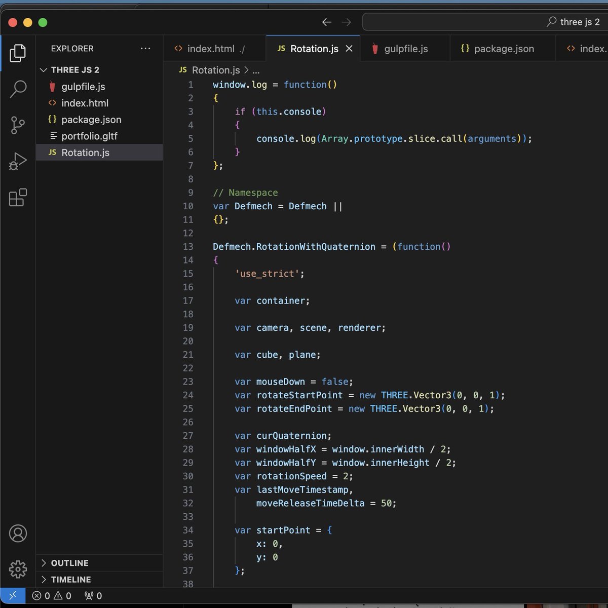 Messing around with three.js #threejs #developer #ui