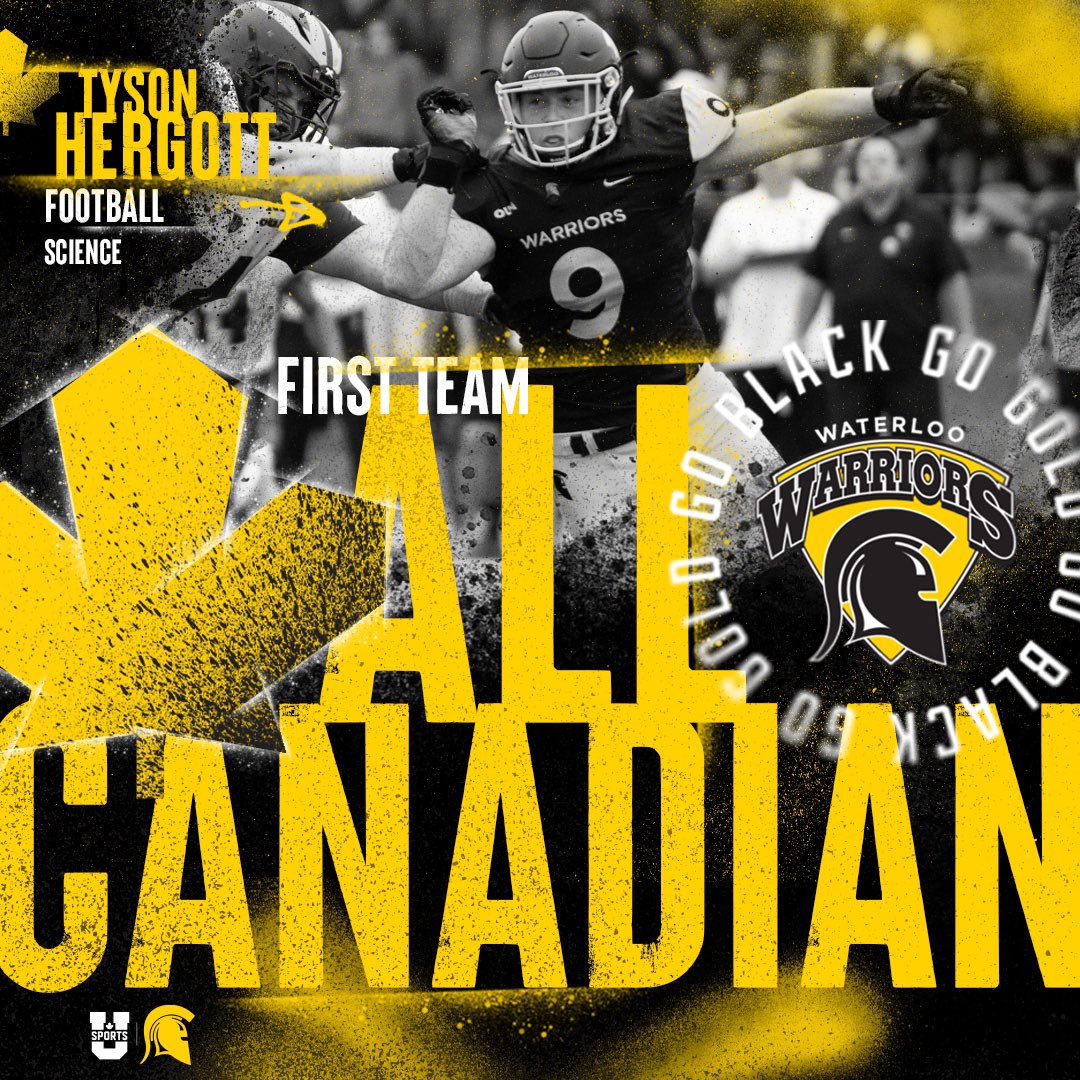 ALL-CANADIAN 🇨🇦🏈

Tyson Hergott’s 2023 season in a snapshot 📸

OUA All-Star ✅
OUA J.P. Metras Award ✅
U SPORTS All-Canadian ✅

#GoBlackGoGold