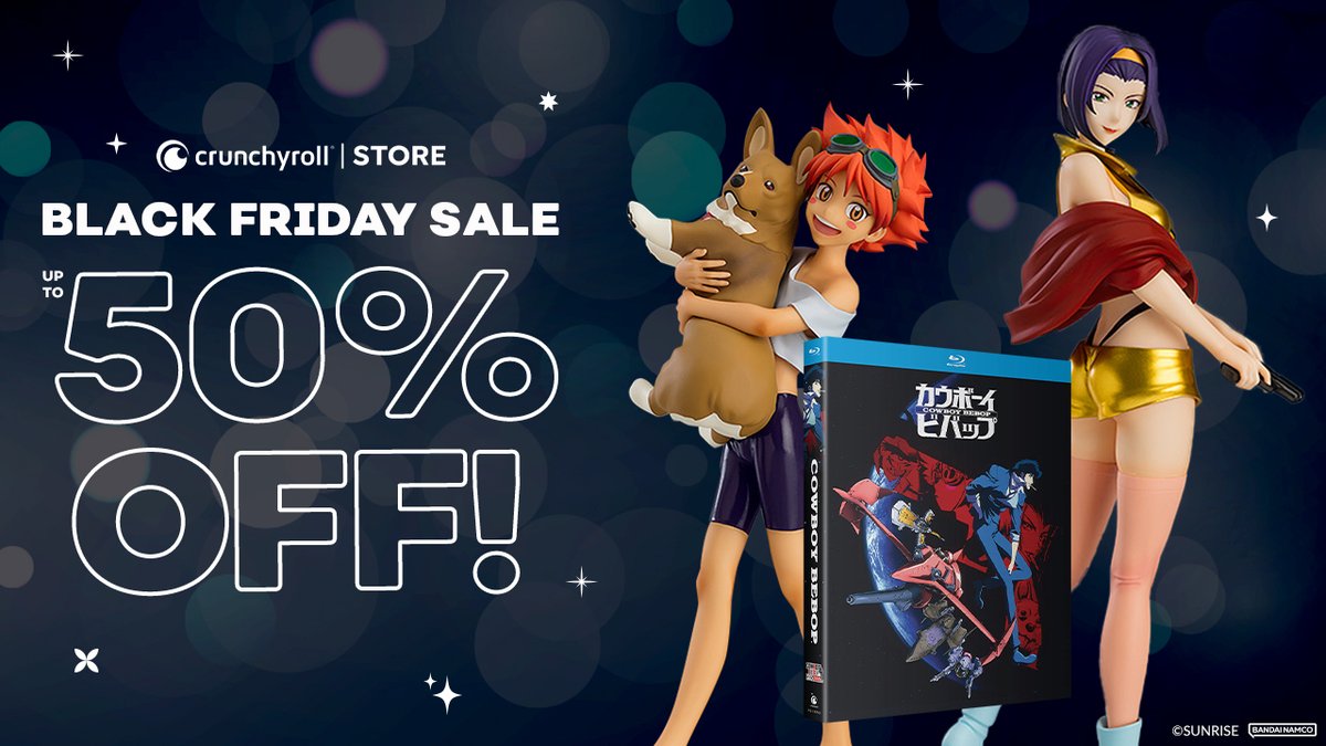 Hey, space cowboy. Running low on fuel, but still need supplies? Hit <a href="/ShopCrunchyroll/">Crunchyroll Store</a> for Black Friday Cowboy Bebop collectibles and gear that won’t cost you a lot of woolong! 🌹🌌

👉 GO: got.cr/bebopbf-tw