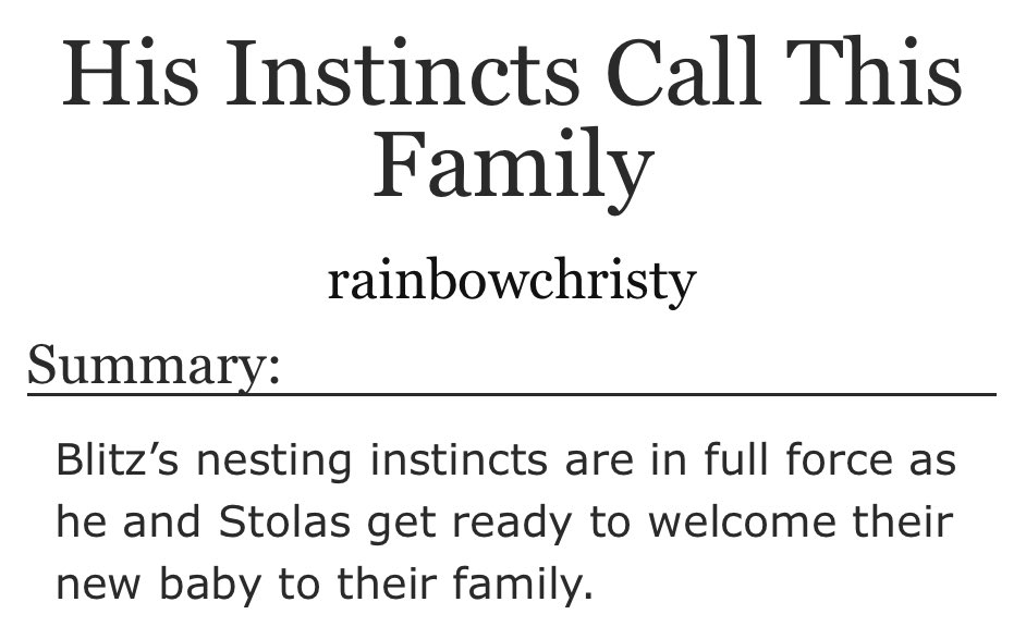 rainbow2christy's tweet image. Nesting fic for day 5 of #BlitzpregWeek!

archiveofourown.org/works/51795835