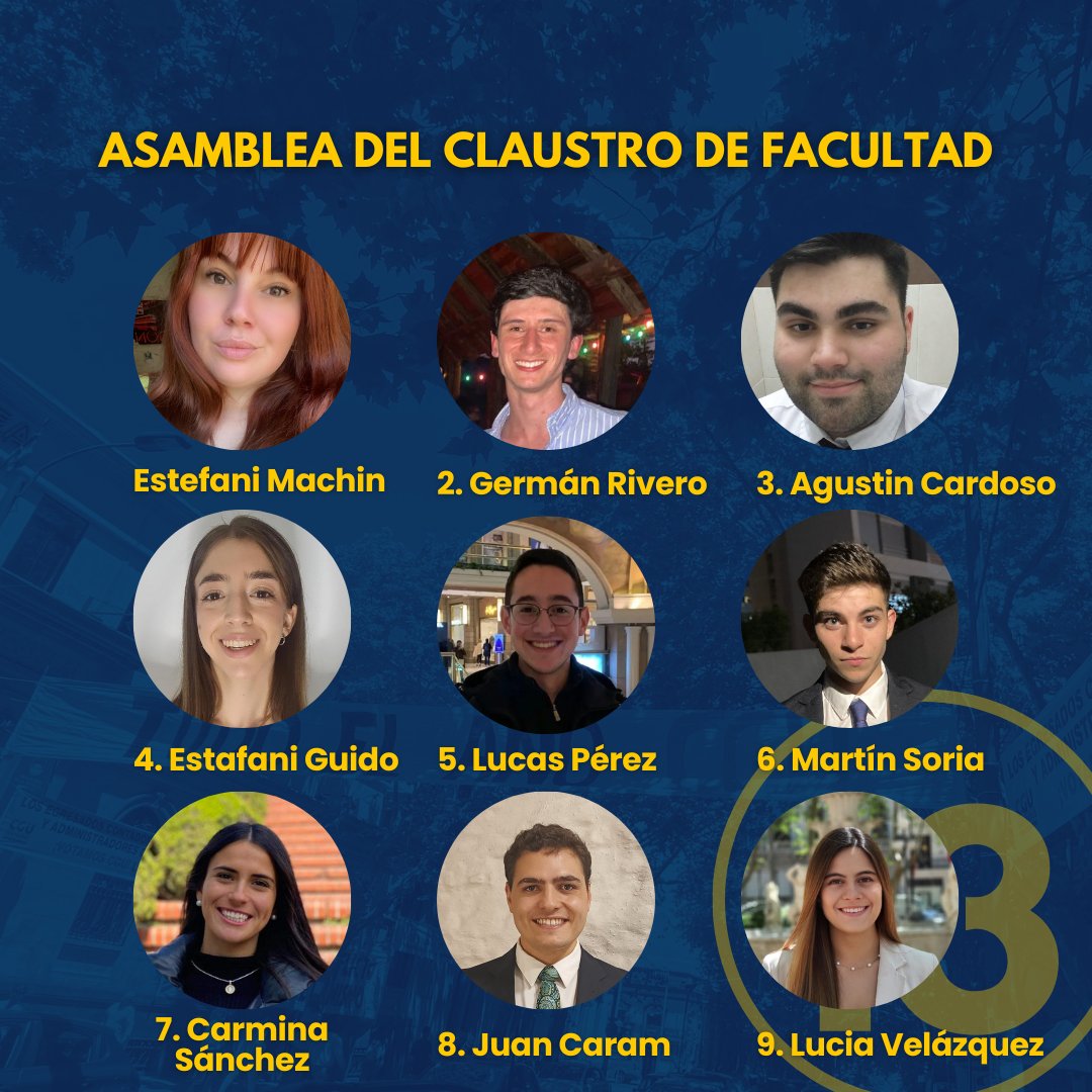 Este 29/11 se eligen los representantes a la Asamblea General del Claustro y a la Asamblea General del Claustro de Facultad 🎉🎉

Te presentamos los integrantes de nuestras listas!!

Por una Facultad y una Universidad mejor, votá CGU, votá 12 y 13!🔵🟠⚪️