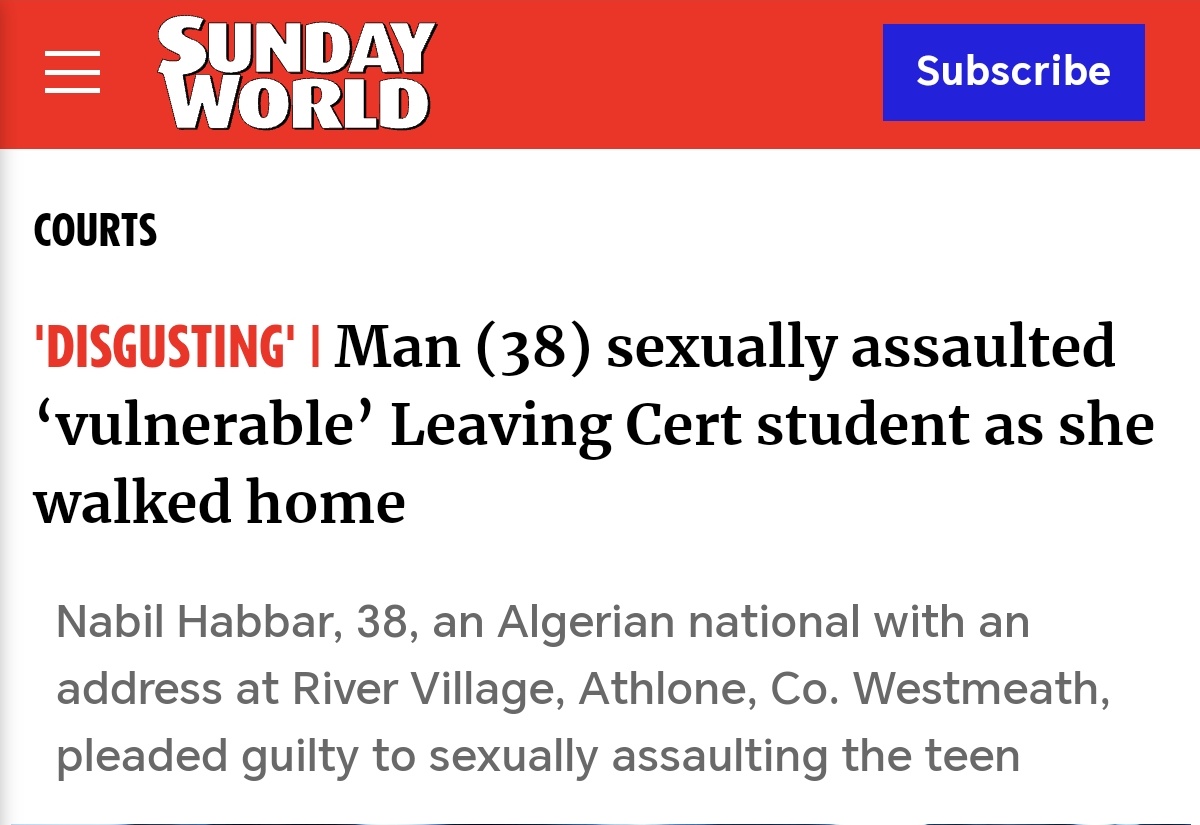 MickOKeeffe's tweet image. Not the first time an Algerian has stepped out of line in Ireland. 

#IrelandisFull