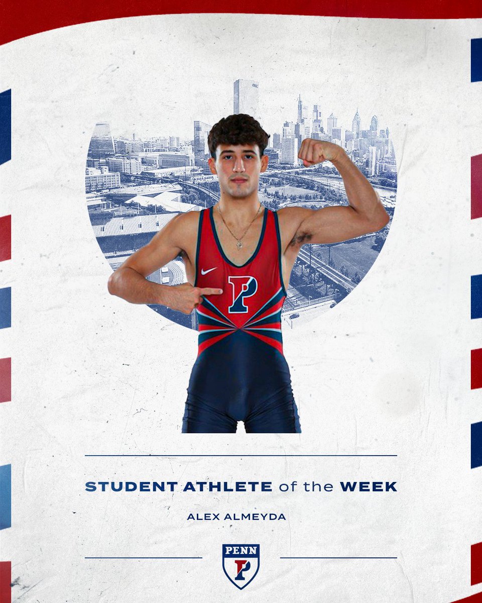 A @PennsylvaniaRTC Keystone Classic title and multiple ranked victories earns <a href="/PennWrestling/">Penn Wrestling</a> freshman Alex Almeyda 𝗣𝗲𝗻𝗻 𝗔𝘁𝗵𝗹𝗲𝘁𝗶𝗰𝘀 𝗦𝘁𝘂𝗱𝗲𝗻𝘁-𝗔𝘁𝗵𝗹𝗲𝘁𝗲 𝗼𝗳 𝘁𝗵𝗲 𝗪𝗲𝗲𝗸!

📰 bit.ly/3QTZUt7

#FightOnPenn 🔴🔵