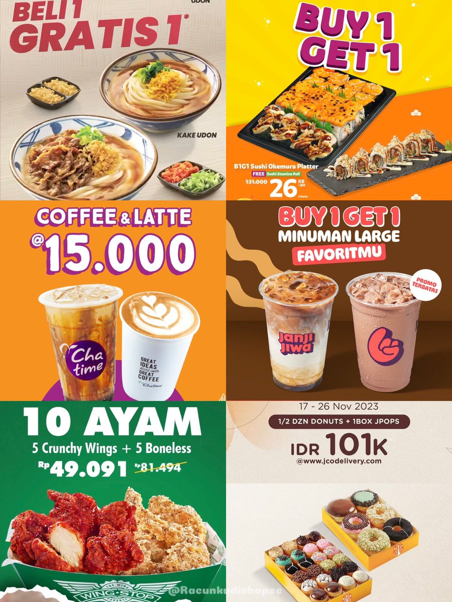 Racunkudishopee's tweet photo. DISKON MAKANAN &amp; MINUMAN BUY 1 GET 1 AKHIR BULAN

A thread https://t.co/oA99AWi3r0