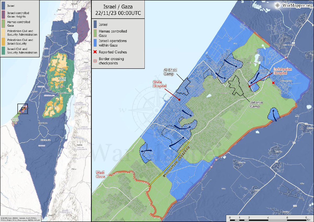 🌎 🇮🇱
Pembaruan peta Gaza: 
IDF telah maju lebih jauh ke pusat Kota Gaza dari Barat Daya. IDF juga telah maju hingga Rumah Sakit Indonesia dan tepi utara kamp Jabalya. #IsraelAtWar