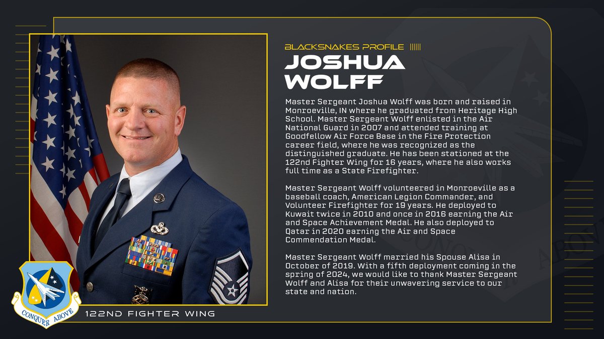 ✈️ @122fighterwing Blacksnake Profile: Master Sergeant Joshua Wolff