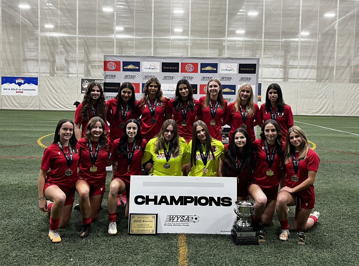 WpgSoccer's tweet photo. 2023 Single Season League Champions:
🏆 @1v1futboldreams U16GPR1

Thank you to everyone for an unbelievable season!! 

Congratulations to all participants and best of luck to all players moving on from WYSA!! https://t.co/A7uHnfF9TL