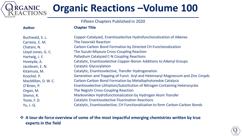 We highlight #OrganicReactions Volume 100. A tour-de force overview of some of the most impactful emerging chemistries written by true experts in the field!
#chemtwitter
onlinelibrary.wiley.com/page/book/10.1…
organicreactions.org