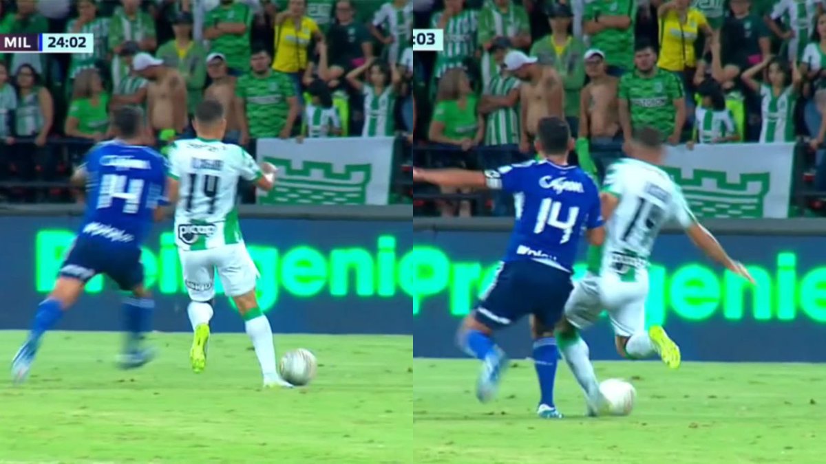 JuankPiza's tweet image. Era gol legal.
El contacto fue hombro a hombro.

Mackalister va fuerte, por supuesto, es una disputa importante, encuentra a Mejía frágil y este cae al piso.

Impresionante el robo que se cometió en contra de Millonarios en este primer tiempo.

Imagen de @WinSportsTV