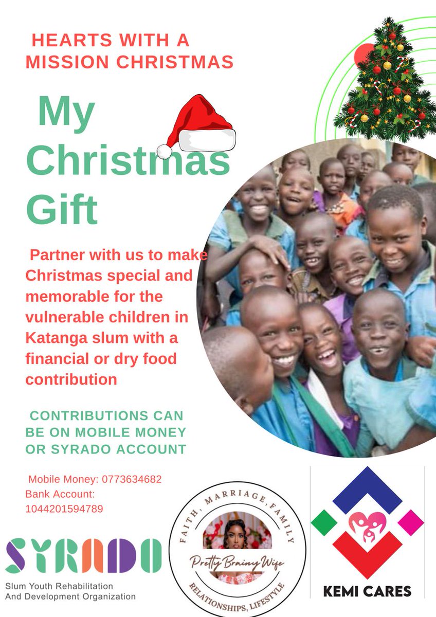 This Christmas, with your support, let's make it memorable for the children in Katanga slum #ChristmasGift #LoveandKindness