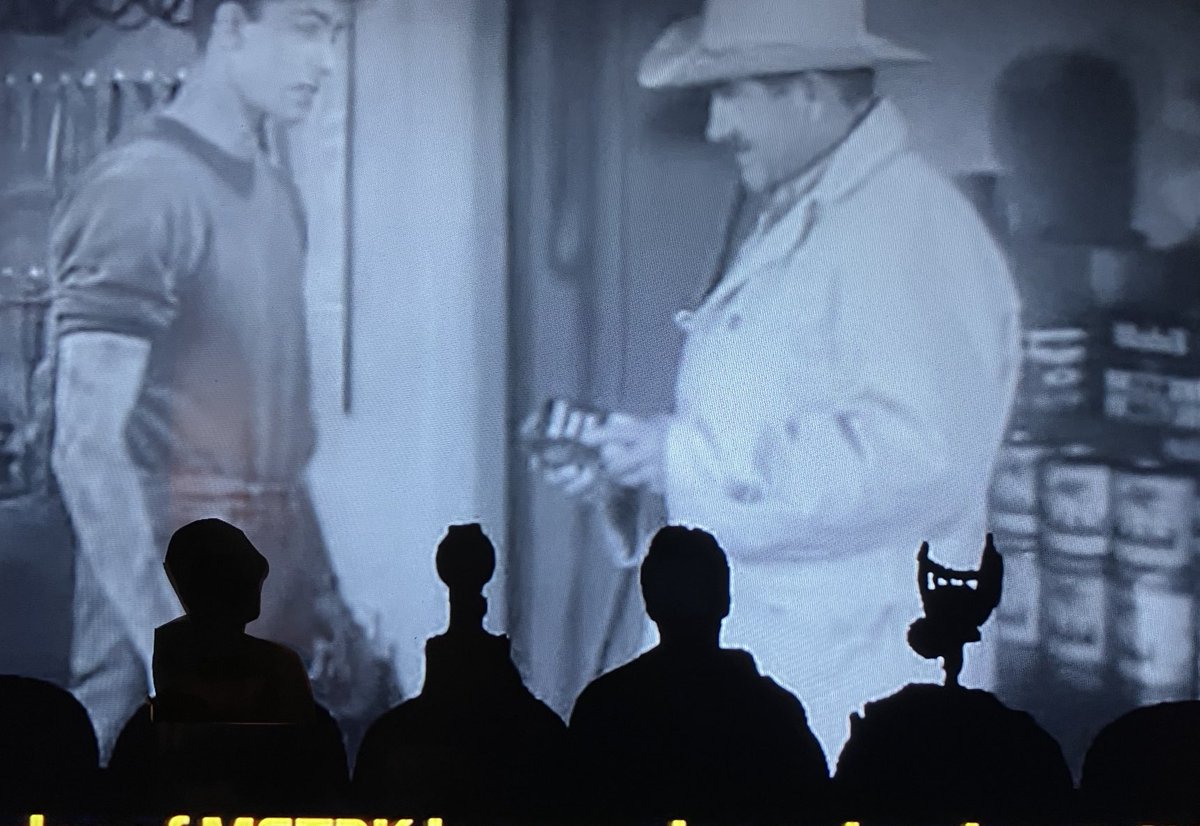 ⁦<a href="/JElvisWeinstein/">J. Elvis Weinstein</a>⁩ me sitting next to Servo watching the movie with Joel and The Bots!