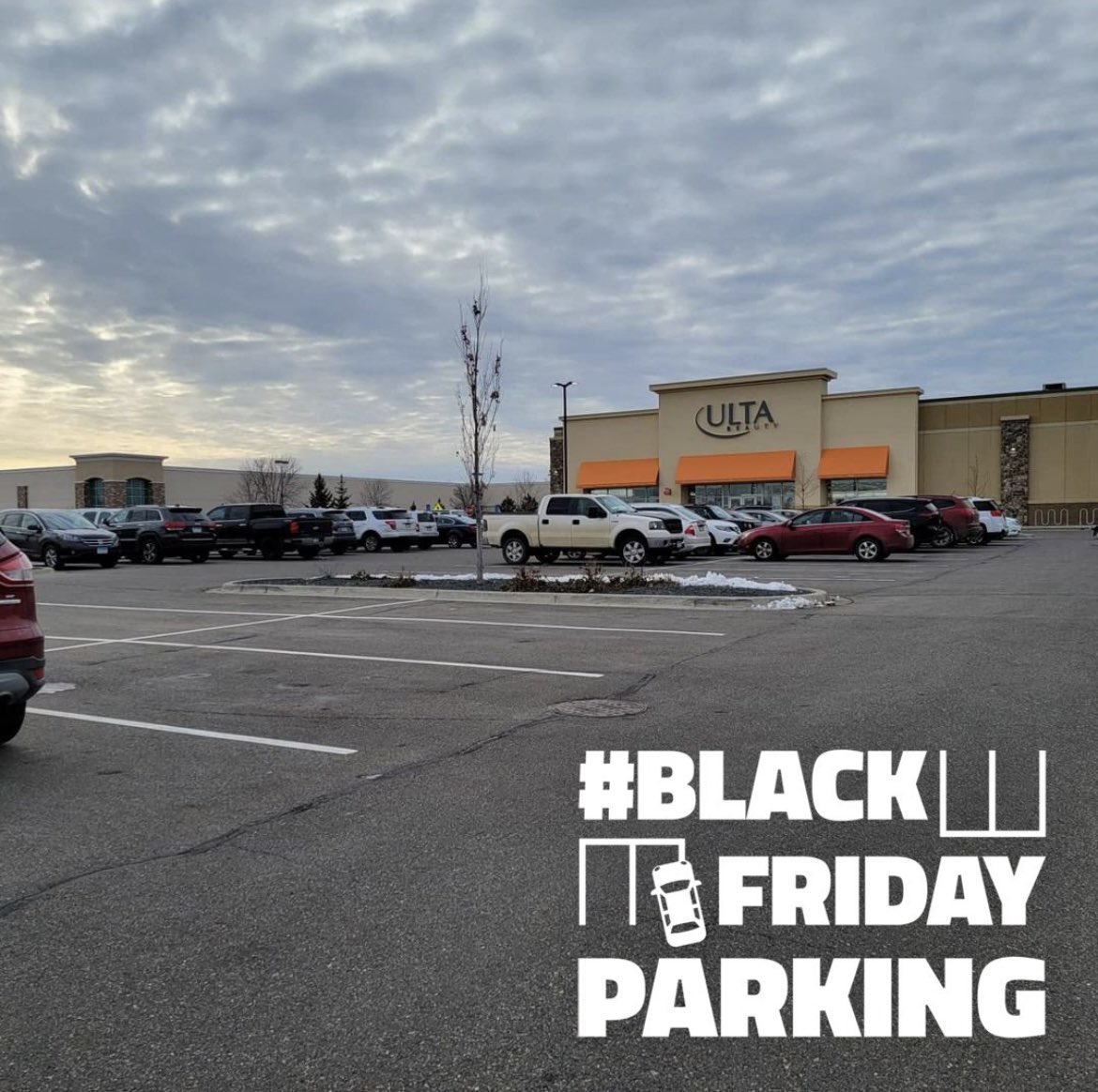 StrongTowns's tweet image. Friends, we need your help spreading the word about #BlackFridayParking!

1) Take pics of excessive/underused parking
2) Upload them with the hashtag #BlackFridayParking
3) Like, comment, and share the message about how unnecessary and wasteful all this parking is!