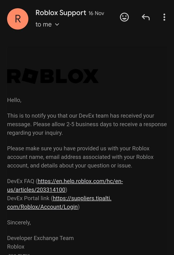 Developer Exchange (DevEx) FAQs – Roblox Support