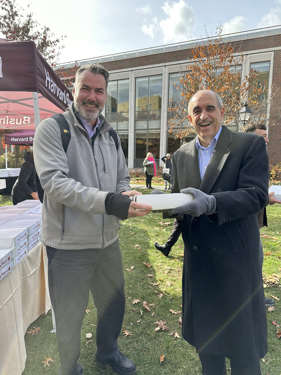 Earlier this week, faculty and staff took a moment to reflect with gratitude for family, friends, colleagues, and our HBS community. This HBS tradition originated early during the tenure of Dean Kim Clark (1995-2005). Dean Datar is the fourth dean to keep Pie Day going.