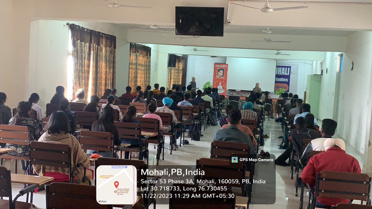 nsskcm's tweet photo. Sehyog meditation workshop organised at Khalsa College Mohali phase 3A. The goal of Yoga meditation is to calm the mind and achieve thoughtless awareness without any visions or colors, sounds, or strange sensations. 
Date 22/11/2023 https://t.co/NoXiVD5jkK