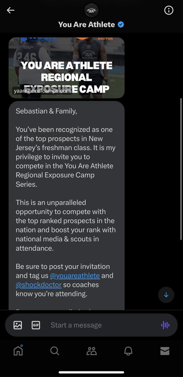 Beyond blessed to receive a invite and be named as a top prospect in the regional exposure camp series.