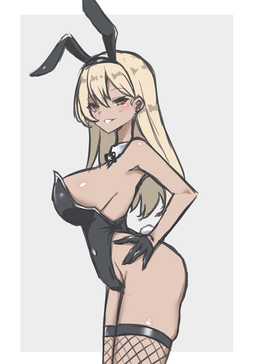 「褐色巨乳バニーギャルだ!」|ゆーじ:skeb募集中のイラスト