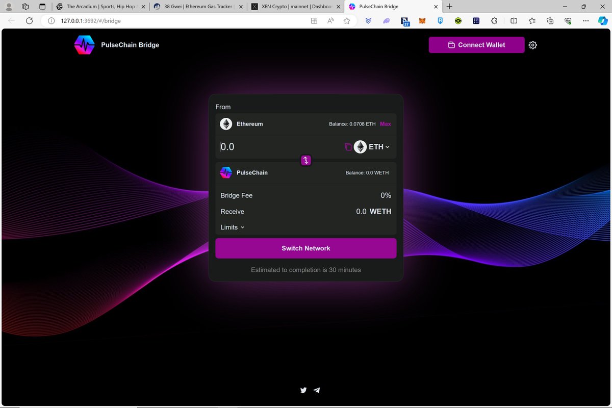 I just ran the #PulseChain bridge for the first time from my laptop!  #RealDeFi.  Can't stop won't stop <a href="/GaryGensler/">Gary Gensler</a> <a href="/SECGov/">U.S. Securities and Exchange Commission</a> <a href="/RichardHeartWin/">Richard Heart</a> #HEX #btc #BTC #Ethereum #DeFi