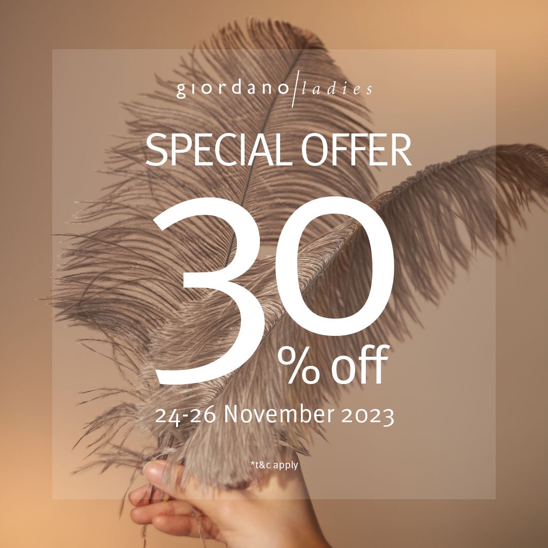PondokIndahMall's tweet photo. Come and visit Giordano/ladies store to enjoy 30% off for our FW23 collections on 24thย - 26thย November 2023.
Happy Black Friday!
#giordanoladies #giordanoladiesid #intertwinewithnature #strengthinsoftness #fallwinter2023 #blackfriday https://t.co/i8323iaKrK