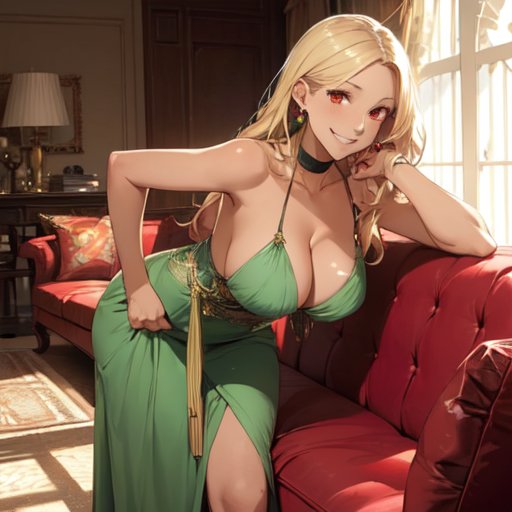 StylouuC's tweet photo. #GreenDress #Ai #Sexy #Sofa #Pose #Blonde https://t.co/Y1EYspP3zz