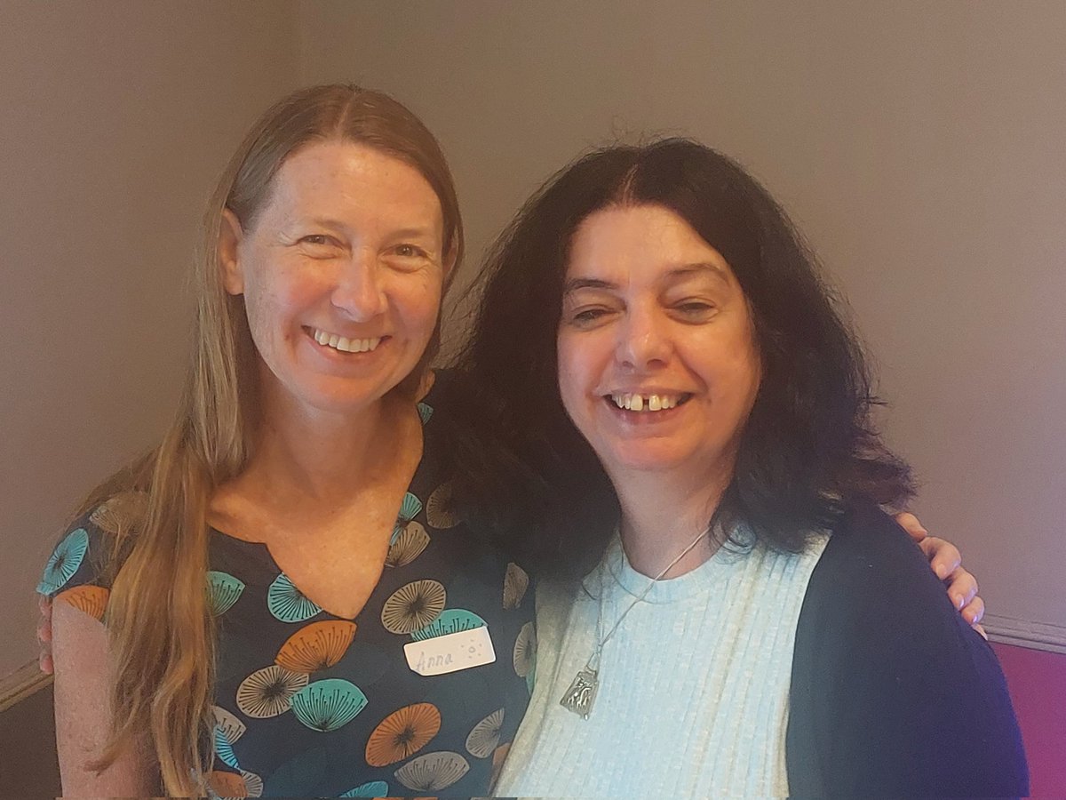 SophieMasson1's tweet photo. Incoming(Anna) and outgoing(me) presidents of the Small Press Network. It's been an honour to serve in the role for the last 3 years, and I am delighted to be handing over to wonderful Anna Solding of MidnightSun. Congratulations, Anna! #IndPubCon https://t.co/hKgWdwfLPZ