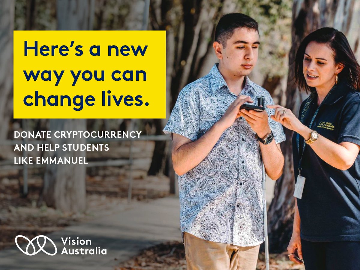 Donate crypto to Vision Australia and help students like Emmanuel access assistive technology that unlocks their education. Now that’s a high-yield investment! donate.visionaustralia.org/give-crypto