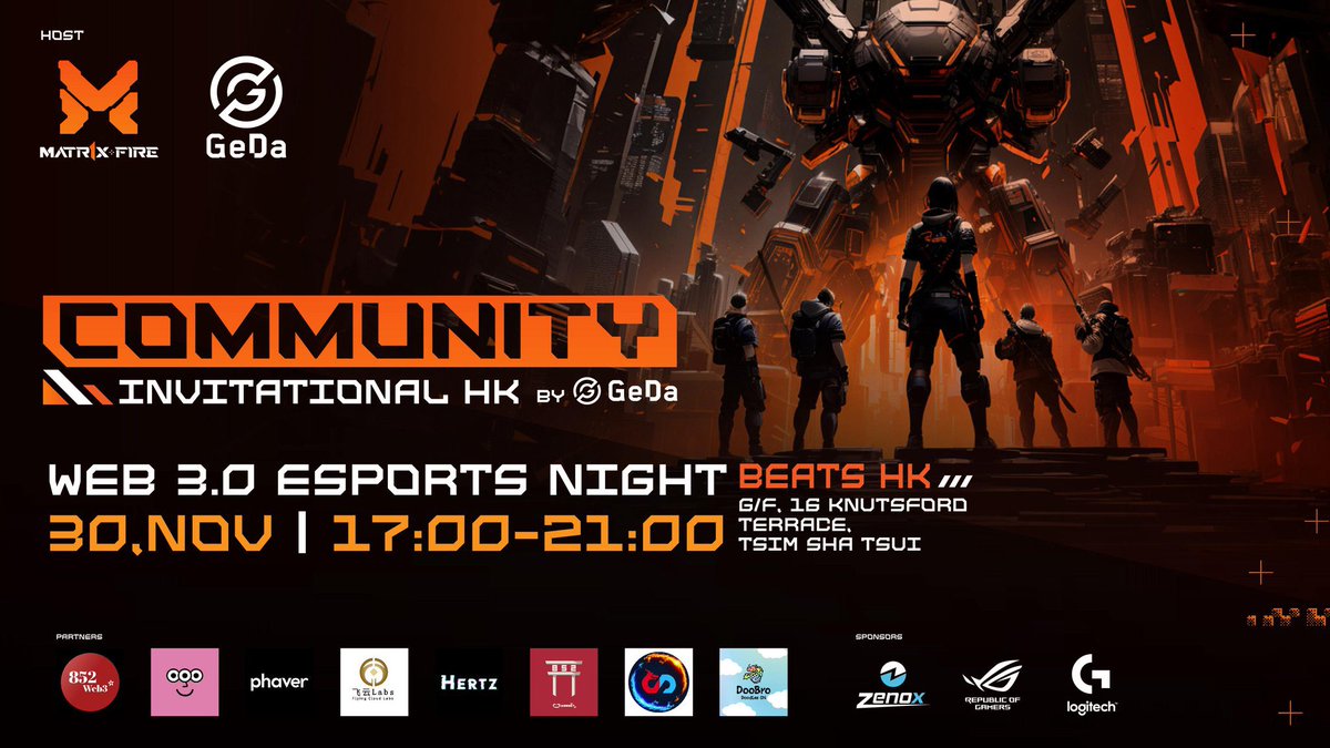 🏆 Excited to partner with <a href="/Matr1xOfficial/">MATR1X FIRE</a> &amp; <a href="/GEDAEsports/">GEDA</a> for Web3 Esports Invitational HK!

🎁We’re giving out 3 Lucky-list spots for the MATR1X FIRE KUKU NFT for our community.
1️⃣ follow <a href="/Matr1xOfficial/">MATR1X FIRE</a> <a href="/GEDAEsports/">GEDA</a> <a href="/B_G_Alliance/">Bay Game Alliance</a> 
2️⃣RT

📢 Announcing winners next week 📅
 📅