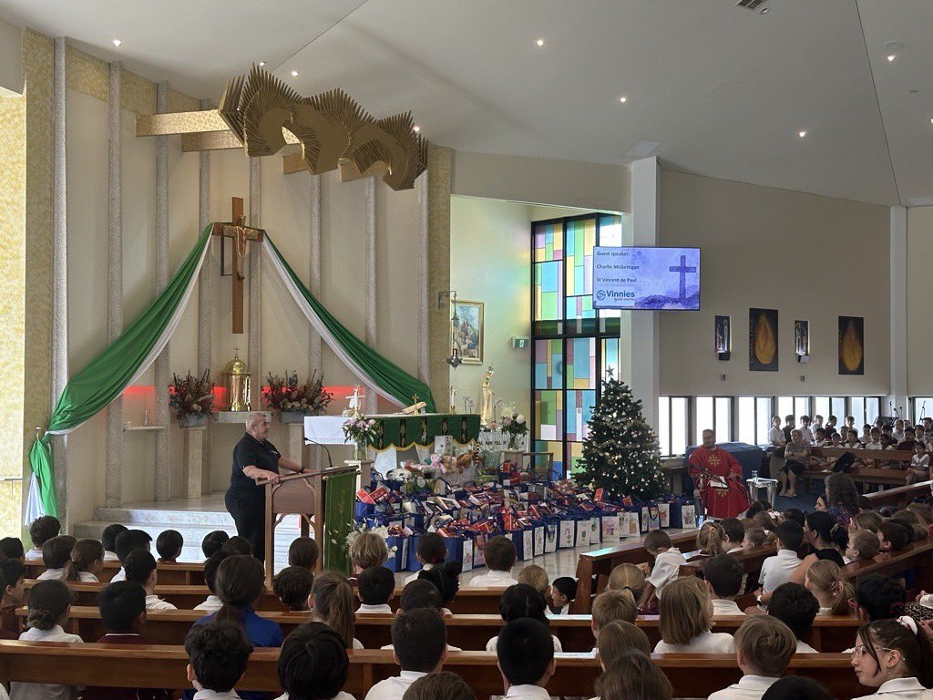 This morning our Pre Primary children lead the school in a Thanksgiving Mass 🌟 Thank you to our St Peter’s families and staff for donating items to put in our Christmas hampers for @vinnieswa. We will be able to help so many families in need this Christmas 🎄🎁#TRUE