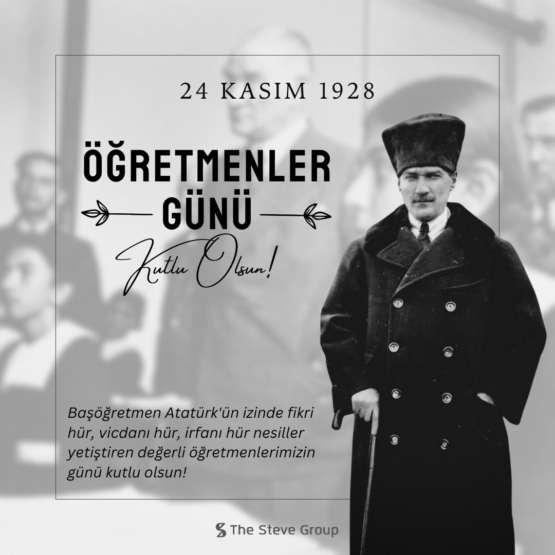 24 Kasım, fedakâr öğretmenlerimizin azim ve gayretlerini kutladığımız özel bir gün. Başöğretmen Mustafa Kemal Atatürk'ün vizyonuyla, aydınlık yarınlar için emek veren tüm öğretmenlere teşekkür ediyor, minnettarlığımızı sunuyoruz.