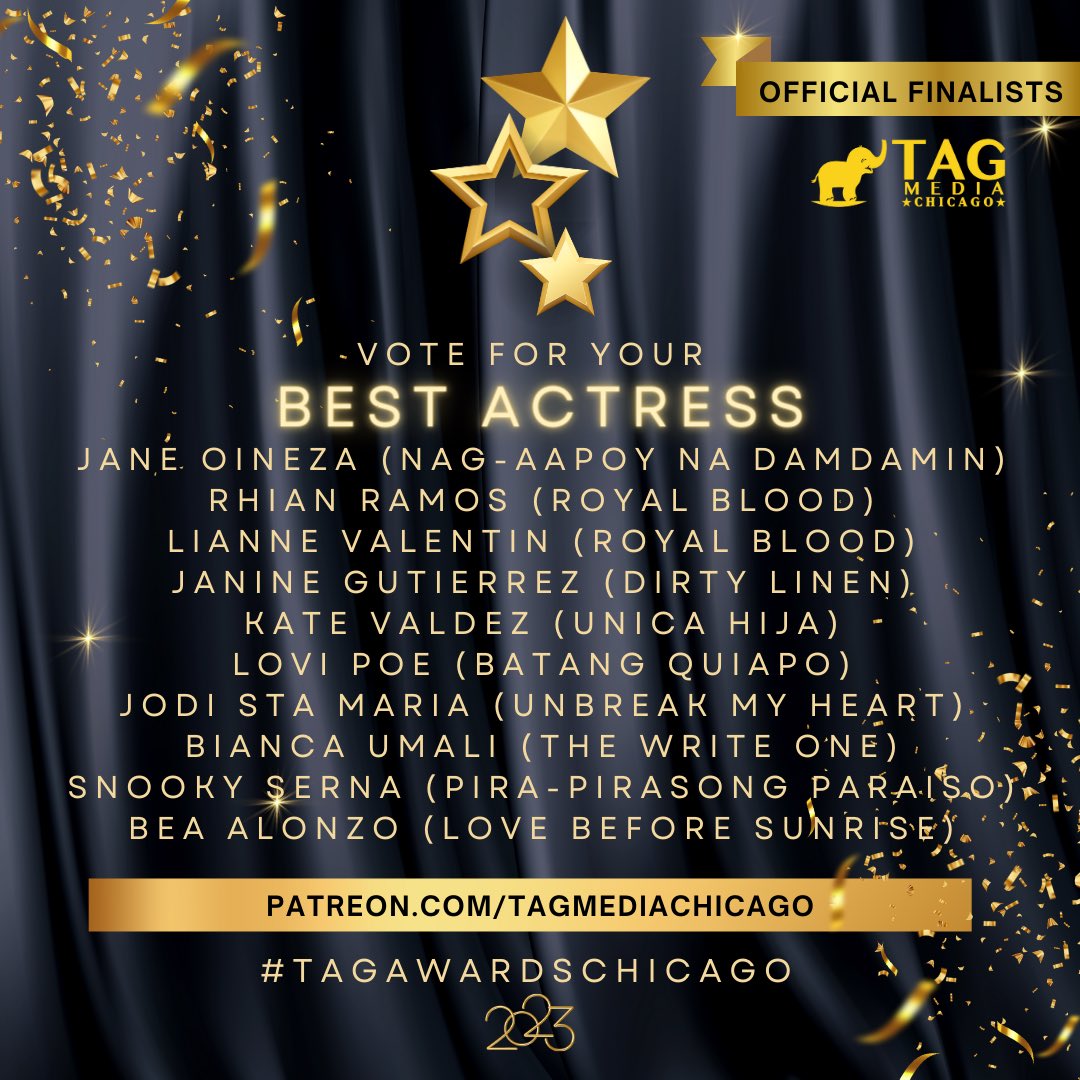 I followed/subscribed and I vote Jane Oineza for #TAGAwardsChicago BEST ACTRESS and I challenge @teamjaneunified to do the same