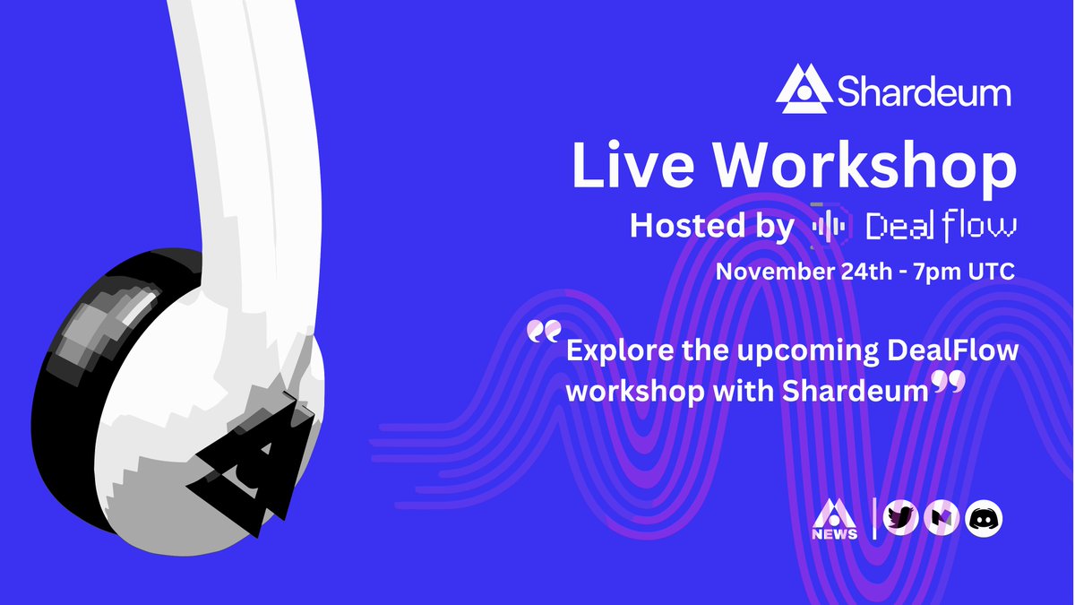 shardeumnews's tweet image. Hey #shardians
Explore the upcoming DealFlow workshop with Shardeum on November 24th at 7pm UTC .

You’ll get exclusive insights from Shardeum’s on how to successfully launch and scale your Web3 startups.
👉

#shardeum #DealFlow #shardeum