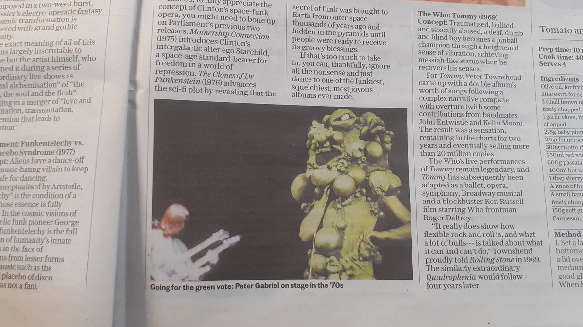 Daily Telegraph today we have a headline and when you go into the piece awaiting a Yes' Topographic Oceans review its not there, not crazy enough to be top ten then? Yes and Rick do share a line!🤣 But the winners are Gen, Dr Oct,God n Cr, Cr n the Q, Parli, Who! @yesofficial 🤔