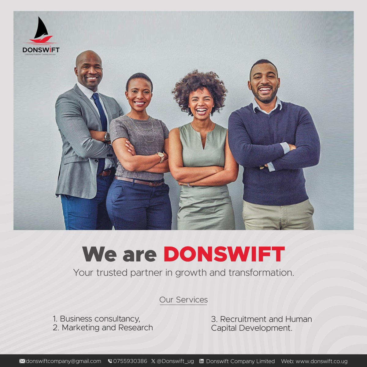 Donswift_ug's tweet photo. At Donswift Company Limited, we understand the pivotal role that exceptional talent plays in driving business success. Whether you're a talented professional seeking your next career move or a forward-thinking company looking to build a stellar team, we've got you covered. https://t.co/JzyXFk776t