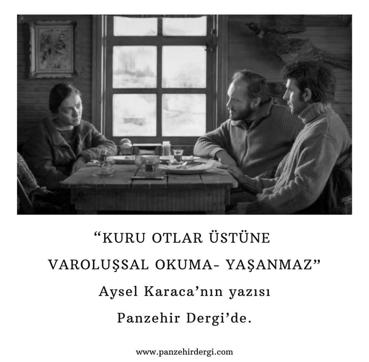 Nursel Özçelik (@nnurselcengiz) on Twitter photo <a href="/AyselKaracaa/">Aysel Karaca</a> Kuru otlar üstüne filminin varoluşsal okumasını yapmış.
<a href="/DergiPanzehir/">PanzehirDergi</a>
panzehirdergi.com/kuru-otlar-ust… <a href="/AyselKaracaa/">Aysel Karaca</a> Kuru otlar üstüne filminin varoluşsal okumasını yapmış.
<a href="/DergiPanzehir/">PanzehirDergi</a>
panzehirdergi.com/kuru-otlar-ust…