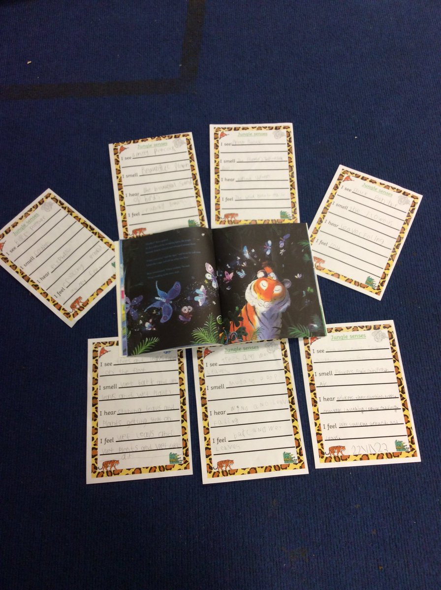 BoghallPSch's tweet image. P3 have enjoyed reading The Worry Tiger from our #readwritecount bags. We used it as our inspiration for creating our own dens during our Family Learning afternoon and also to help us write about our senses which we linked to the theme of the jungle.