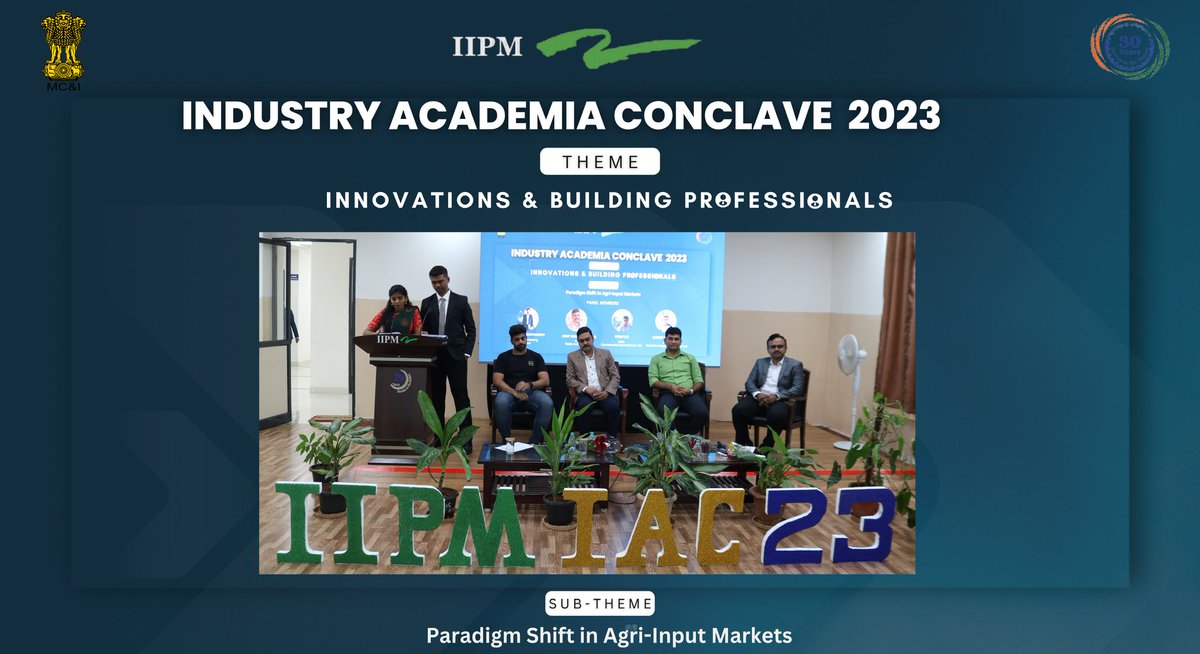 iipm_bangalore's tweet image. #IIPMB was delighted to host the panel discussion with Mr. Sai Aravind Kunapareddy ( Lead marketing ) #Fasal, Mr. Sanket Belgudri  ( AGM ) #Netafim, Mr. Arup Kumar Batabyal ( AGM ) #Rallis India Ltd, Mr. Vinay S ( AGM ) #Coromandel, at the Industry Academia Concalve 2023,