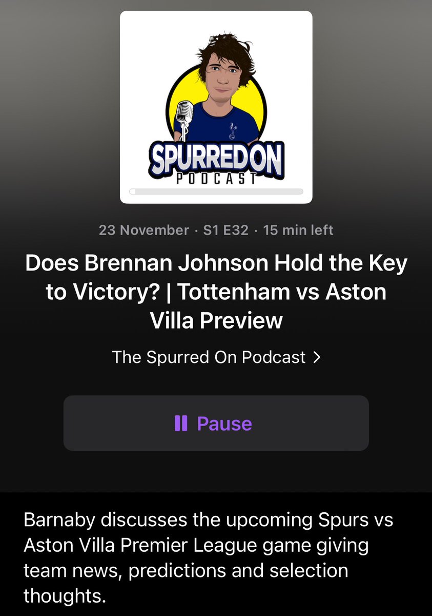 Spurs fans… check out my match preview for the Villa game on The Spurred On Podcast. Details below:

🎙️Subscribe on Apple/Google Podcasts or follow on Spotify

podfollow.com/the-spurred-on…

🎥 Watch and subscribe on YouTube here:

youtube.com/@barnabyslater_