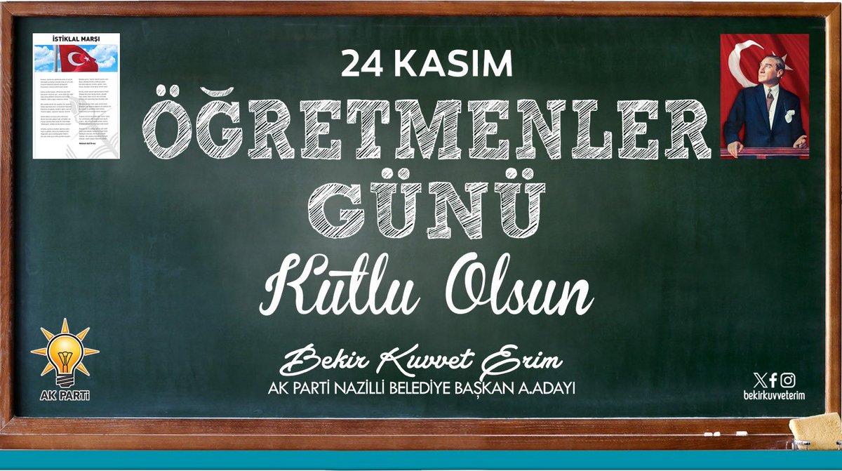 Başta şehit öğretmenlerimiz olmak üzere tüm öğretmenlerimizin #24KasımÖğretmenlerGünü’nü kutluyorum.🇹🇷📚
